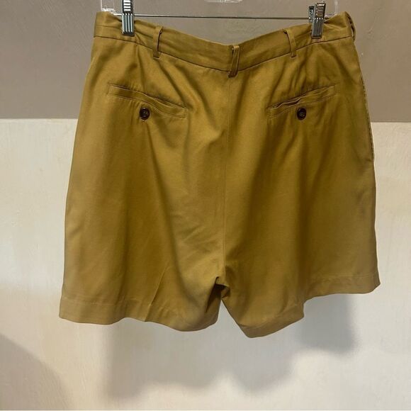 Harold’s Vintage Satin Silk Blend Caramel Camel Brown Tan Cognac Shorts - Picture 4 of 5